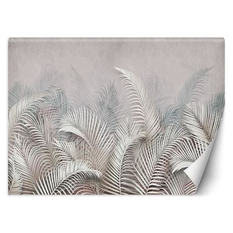 Papier Peint Entoilage G M Motif Feuilles De Palmier Gris D