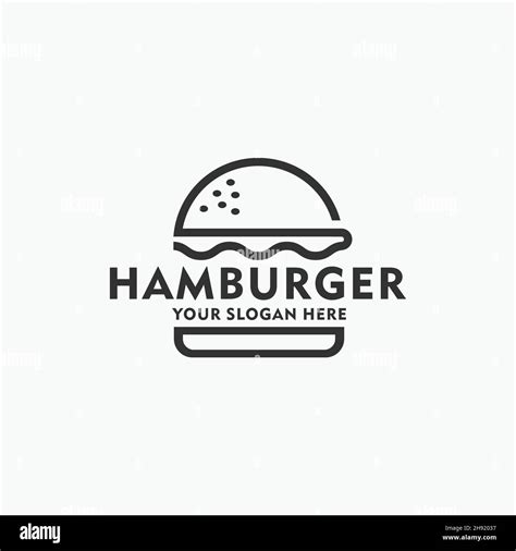 Minimalist Hamburger Vegetables Bread Logo Design Stock Vector Image