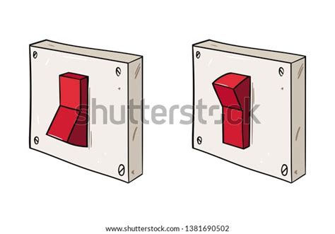 Cartoon Light Switch On Off Positions เวกเตอร์สต็อก ปลอดค่าลิขสิทธิ์