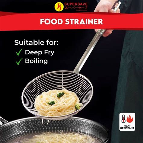 SUPERSAVE Stainless Steel Strainer Hot Frying Pan Food Colander Oil Mesh Filter Shopee Malaysia