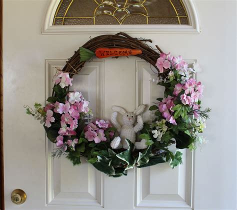 Diy Easter Wreath For The Front Door I Made This Wreath With Some Silk