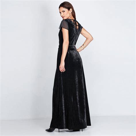 Robe Longue Manches Courtes En Velours Femme Noir 3 Suisses