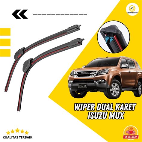 Jual 1 SET 2 PCS Wiper Mobil Dual Blade Isuzu Mux Wiper Frameless