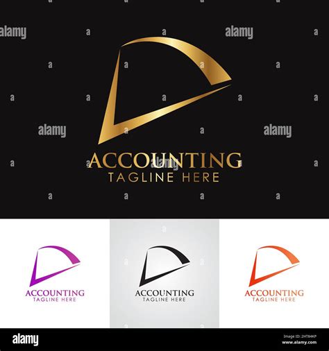 Golden Metallic Accounting And Financial Letter V Logo Design Stock