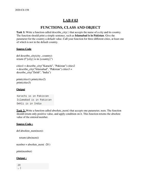 Ai L3 Lab 2020 Ce Lab 03 Functions Class And Object Task 1 Write A Function Called