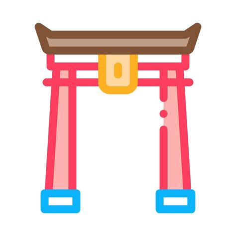 Chinese Arch With Columns Icon Vector Outline Illustration 17545734