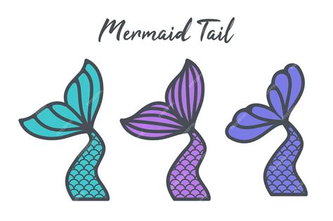 Premium Vector Mermaid Tail With Scales Set