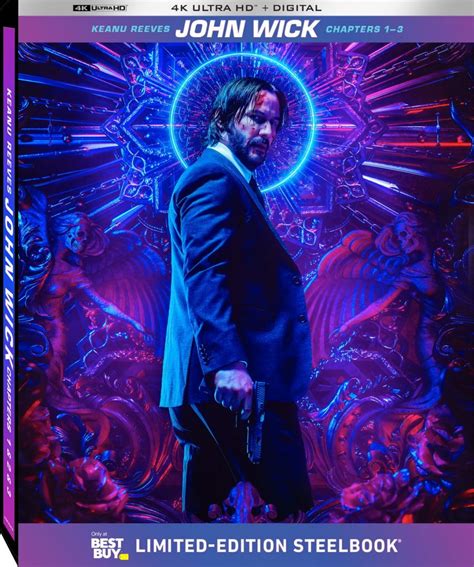 John Wick Chapters 1 3 4K Blu Ray Best Buy Exclusive SteelBook fílmico