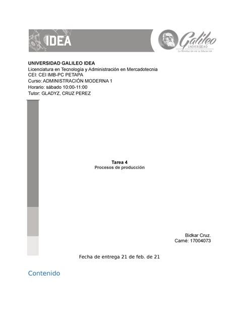 Tarea Administraci N Moderna Universidad Galileo Idea