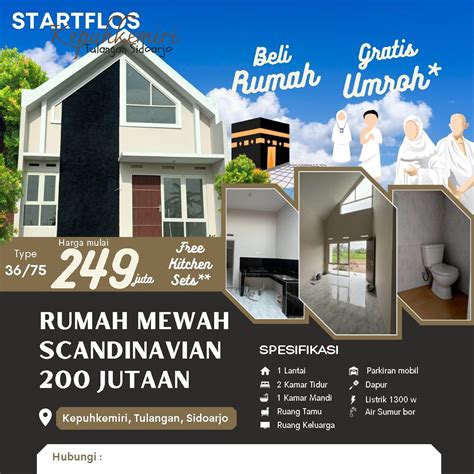 Rumah Scandinavian Tulangan Sidoarjo Jutaan