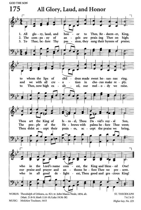 Celebrating Grace Hymnal 175 All Glory Laud And Honor