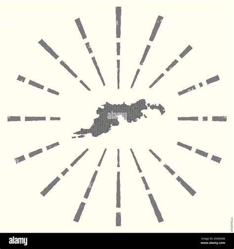 Tortola Logo Grunge Sunburst Poster With Map Of The Island Shape Of