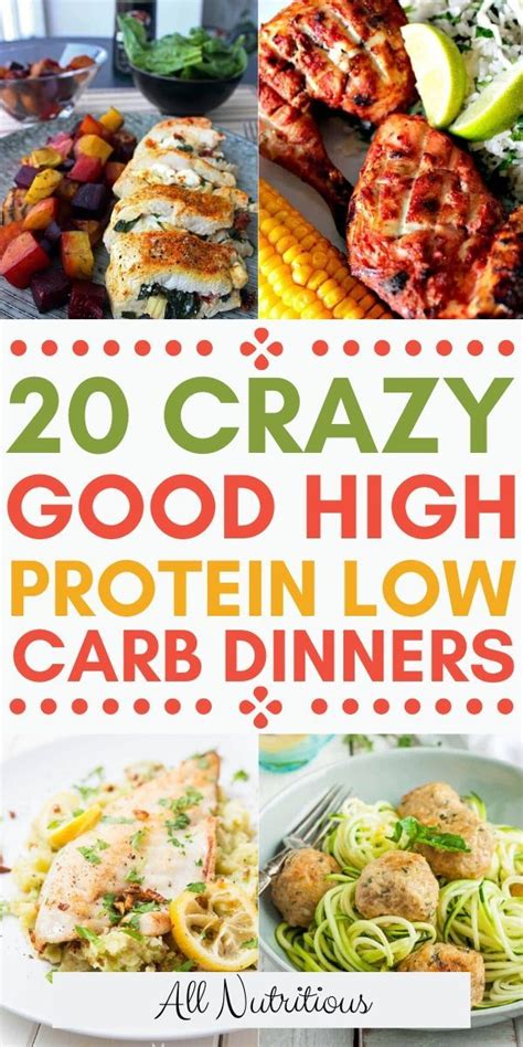 The Cover Of 20 Crazy Good High Protein Low Carb Dinneres Including