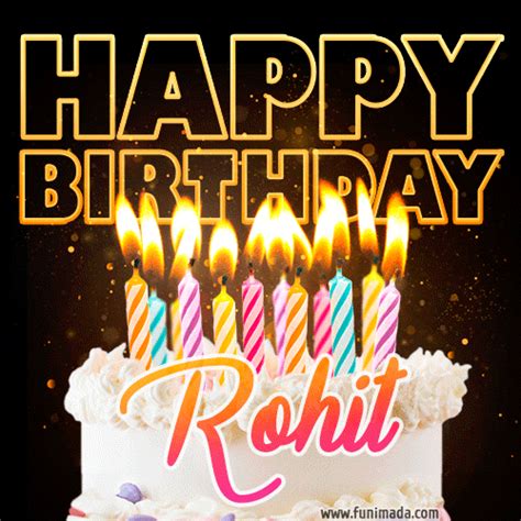 Rohit - Animated Happy Birthday Cake GIF for WhatsApp | Funimada.com