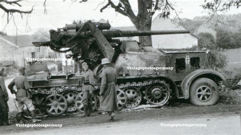 D1438 Foto Frankreich WH 12to Halbkette SdKfz 8 Bunkerknacker 8 8cm