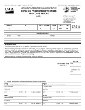 Fillable Online Ers Usda Sorghum Production Practices And Costs