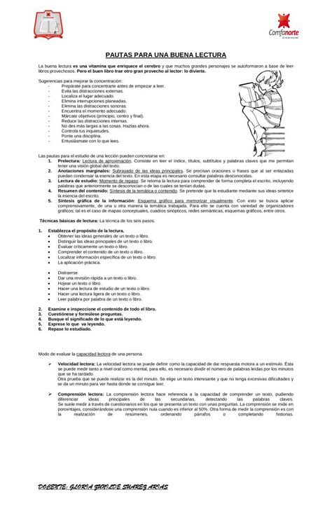 Pdf Pautas Para Una Buena Lectura Webcolegios File E Pdf