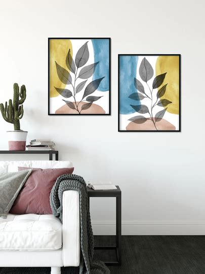 Buy Abstract Botanical Print Set Set Of Prints Botanical Green Leaf