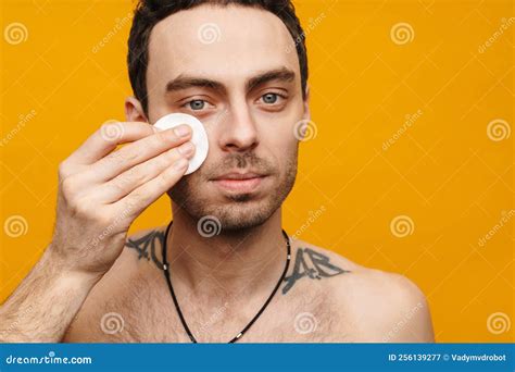 Close Up Portrait Of A Shirtless Mid Aged Man Stock Image Image Of Portrait Brunette