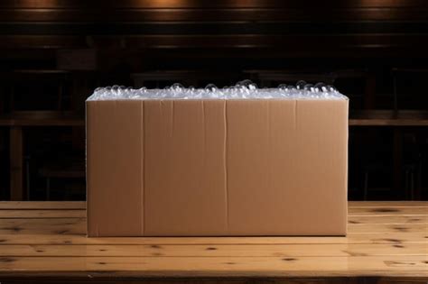 Premium Photo One Open Cardboard Box With Bubble Wrap Order Container