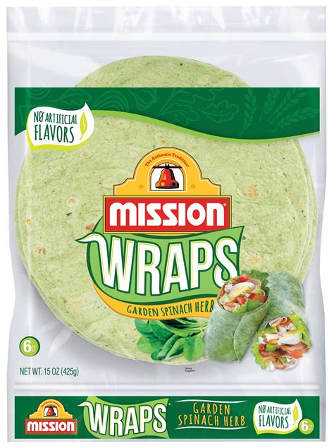 Buy Mission Garden Spinach Herb Wraps 15 Oz 6 Count Online At Lowest