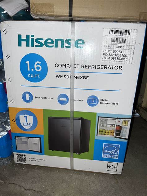 Hisense 1 6 Cu Ft Single Door Mini Fridge Black For Sale In