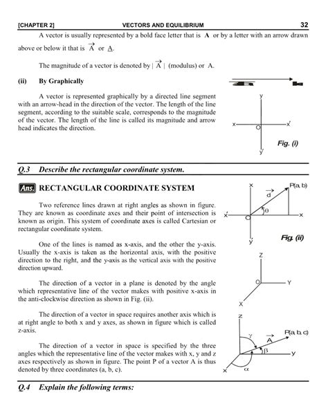 Solution Chapter 2 Physics Notes 11th Class Vectors And Equilibrium