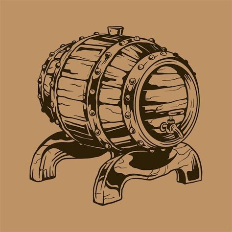 Premium Vector Beer Barrel Hand Drawn Illustration