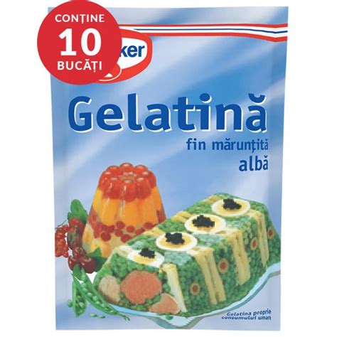 Droetker Gelatina Fin Maruntita Alba 10bucati X 10g