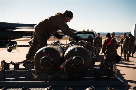 B 1B Lancers Perform Live Fire Weapons Training Ellsworth Air Force