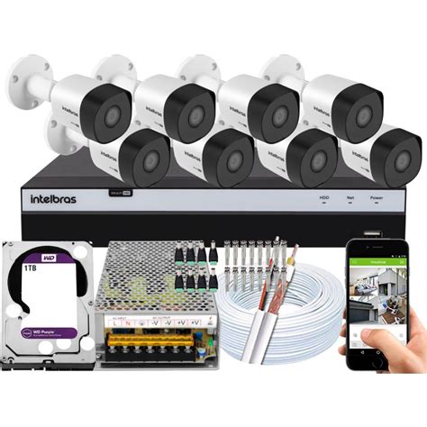 Kit Cftv 8 Câmeras Intelbras 3230 B Full Hd 1080p 1tb Purple Submarino