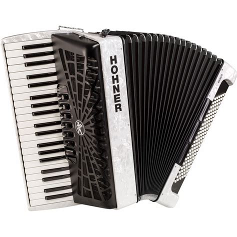 Hohner Bravo Iii 120 Bass Chromatic Accordion In White Pearl