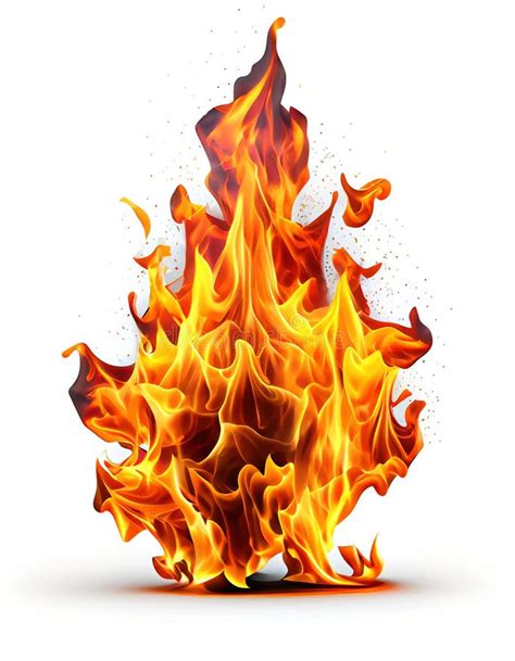 Realistic Fire Isolated on White Background, Created with Generative AI ...