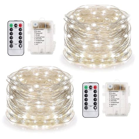 Qishi 100 Led String Light Indoorsoutdoors Battery Powered 33ft