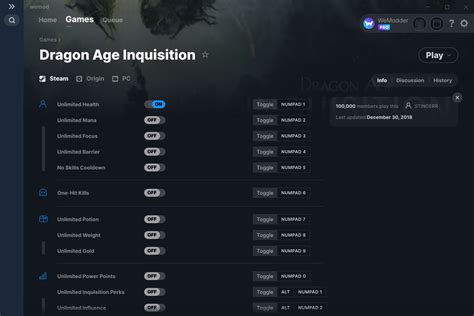 Dragon Age Inquisition Cheats and Trainer for Origin - Trainers - WeMod ...