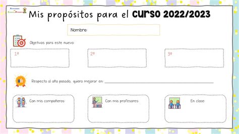 Din Mica Para Los Primeros D As De Clase Mis Prop Sitos Para El Curso