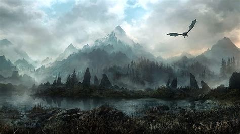 1920x1080px | free download | HD wallpaper: Skyrim Elder Scrolls Dragon ...