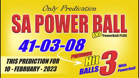 Sa Powerball Prediction For 10 February 2023 Powerball Result Today