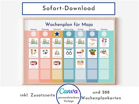 Personalisierter Wochenplan Regenbogen F R Kinder Und Jugendliche