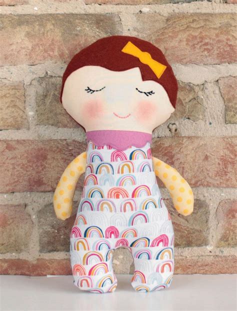 Rag Doll Sewing Pattern Stuffed Toy Pattern Button Baby And Her