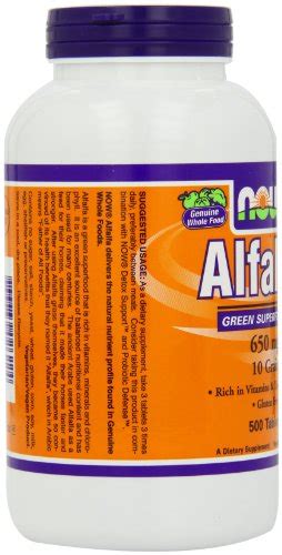 Now Supplements Alfalfa 650 Mg Source Of Vitamin K Green Superfoods