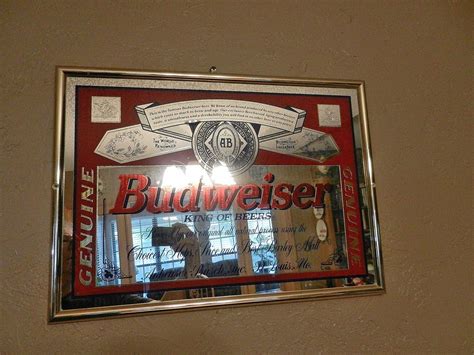 Vintage 1990s Budweiser Mirrored Advertising Sign