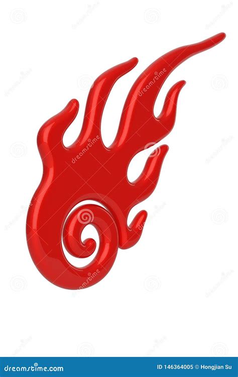 S Mbolo De Fuego Aislado En El Fondo Blanco Ilustraci N D Stock De