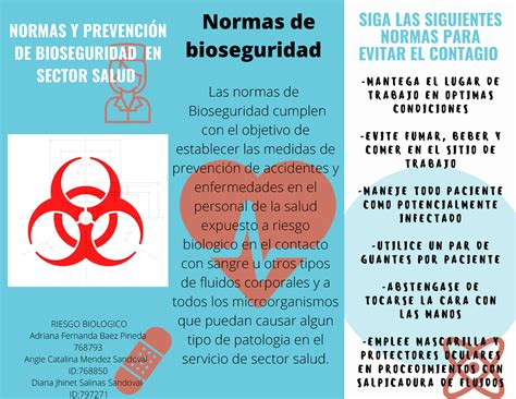 Folleto Protocolo De Bioseguridad Sector Salud Siga Las Siguientes