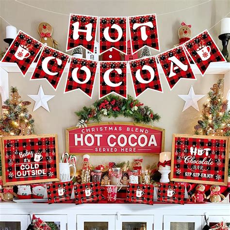 Hot Cocoa Bar Decoration Kit Snowflake Hot Cocoa Bar Banner