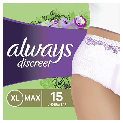 Always Discreet Max Incontinence Underwear For Women Xl 15 Ct