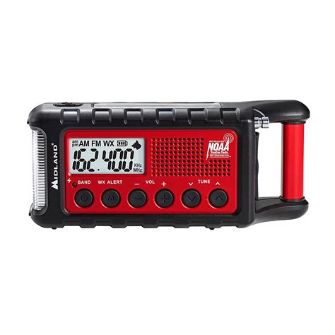 Midland E Ready Emergency Crank Weather Alert Radio Black Red Er