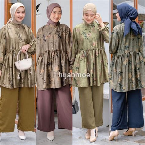 Jual Vente Daily Sadhira Oneset Setelan Muslim Wanita Silk Motif