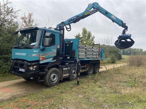 8x4 Grue Tri Benne Transports Chaussenot