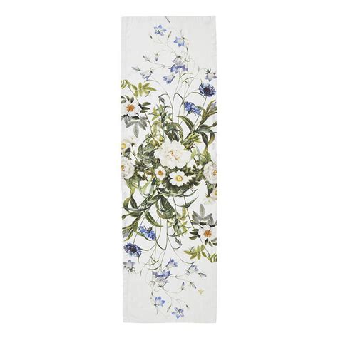 Blue Flower Garden Table Runner Hitchin Lavender